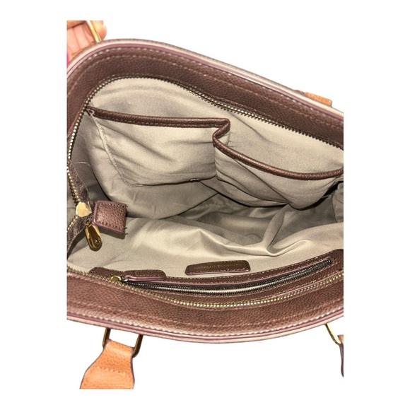 Adrienne Vittadini Tote Handbag Brown pre-loved excellent condition faux leather - Picture 5 of 11